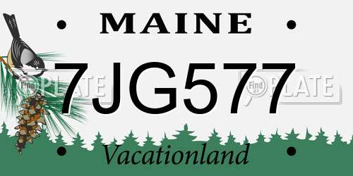 7JG577 Maine License Plate