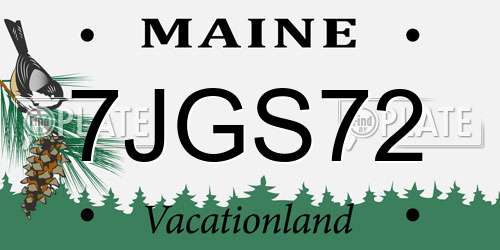 7JGS72 Maine License Plate