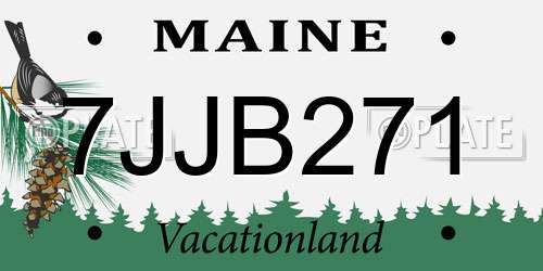 7JJB271 Maine License Plate