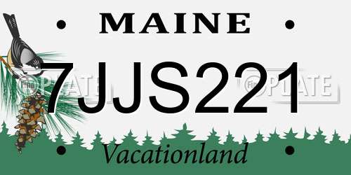 7JJS221 Maine License Plate