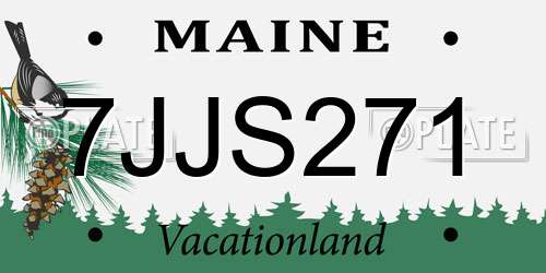 7JJS271 Maine License Plate