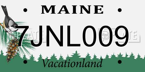 7JNL009 Maine License Plate