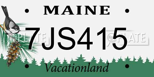 7JS415 Maine License Plate