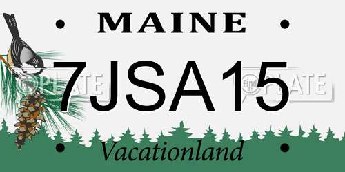 7JSA15 Maine License Plate