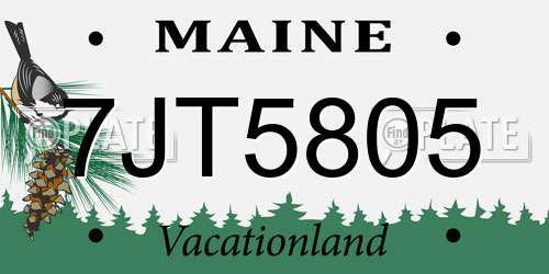 7JT5805 Maine License Plate