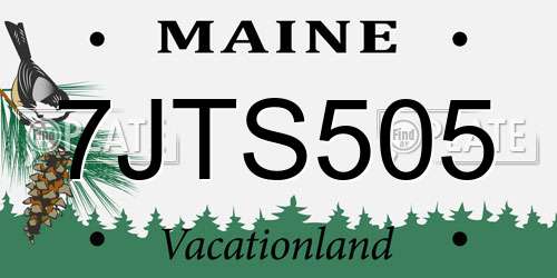 7JTS505 Maine License Plate