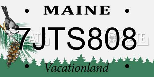 7JTS808 Maine License Plate