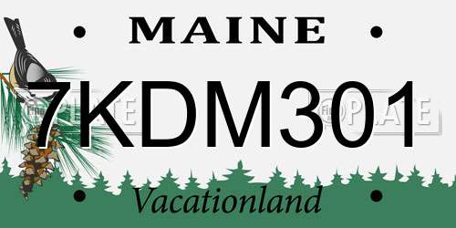7KDM301 Maine License Plate