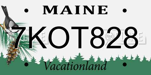 7KOT828 Maine License Plate