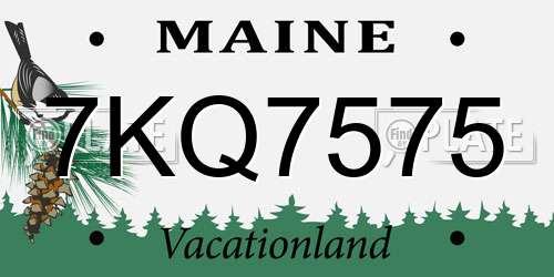 7KQ7575 Maine License Plate