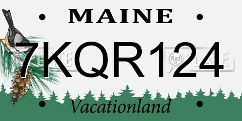7KQR124 Maine License Plate