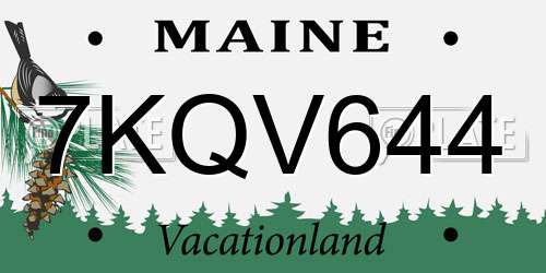 7KQV644 Maine License Plate