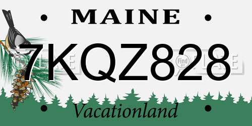 7KQZ828 Maine License Plate