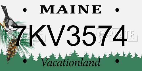7KV3574 Maine License Plate