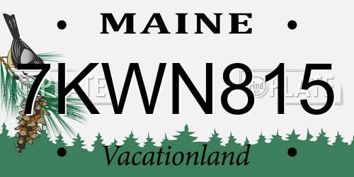 7KWN815 Maine License Plate