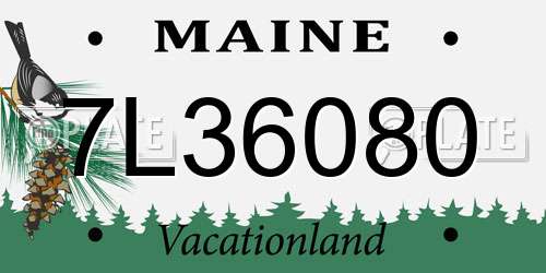 7L36080 Maine License Plate