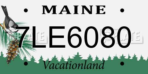 7LE6080 Maine License Plate