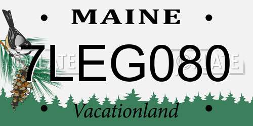 7LEG080 Maine License Plate