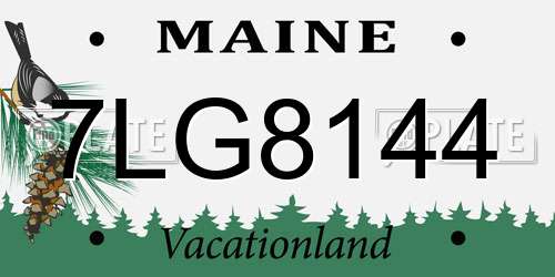 7LG8144 Maine License Plate