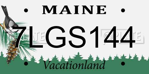 7LGS144 Maine License Plate