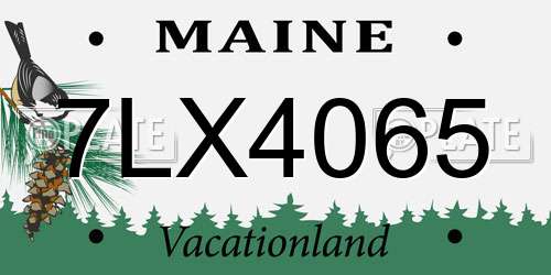 7LX4065 Maine License Plate