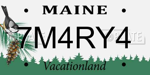 7M4RY4 Maine License Plate