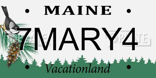7MARY4 Maine License Plate