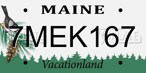 7MEK167 Maine License Plate
