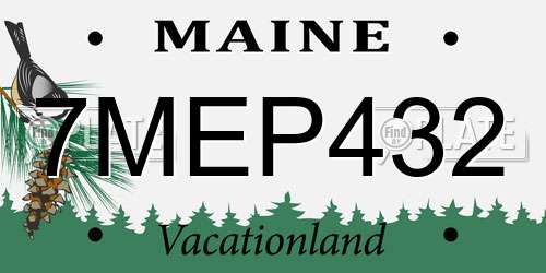 7MEP432 Maine License Plate