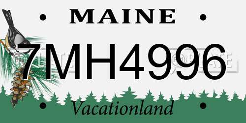 7MH4996 Maine License Plate