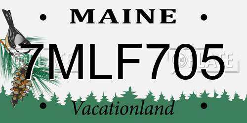 7MLF705 Maine License Plate
