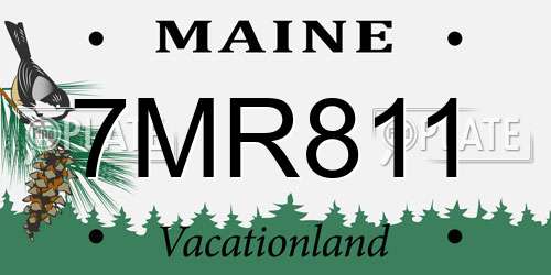 7MR811 Maine License Plate