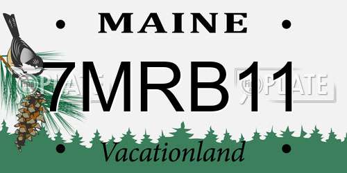7MRB11 Maine License Plate
