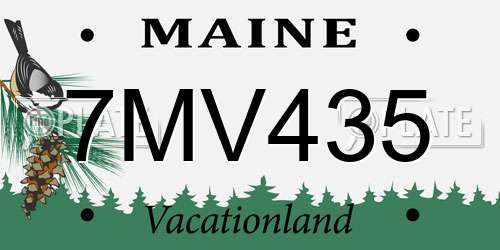 7MV435 Maine License Plate