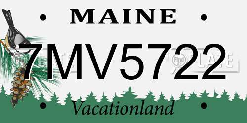 7MV5722 Maine License Plate