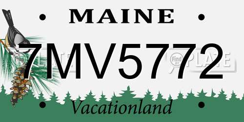 7MV5772 Maine License Plate