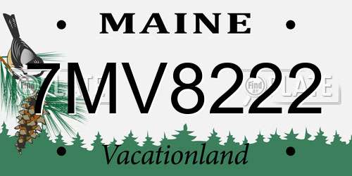 7MV8222 Maine License Plate