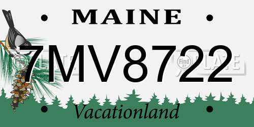 7MV8722 Maine License Plate