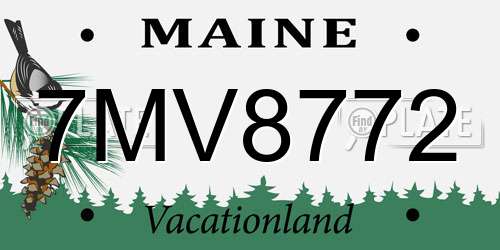 7MV8772 Maine License Plate