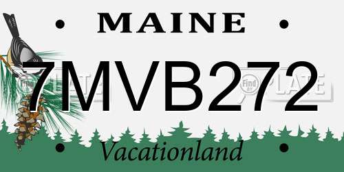 7MVB272 Maine License Plate