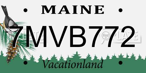 7MVB772 Maine License Plate