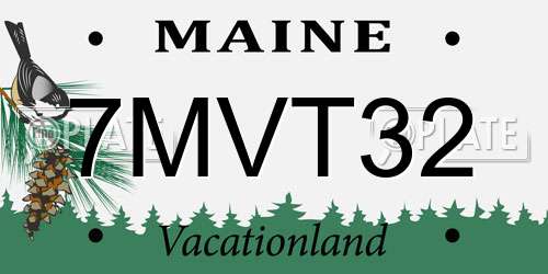 7MVT32 Maine License Plate
