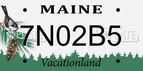 7N02B5 Maine License Plate