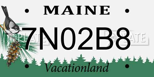 7N02B8 Maine License Plate