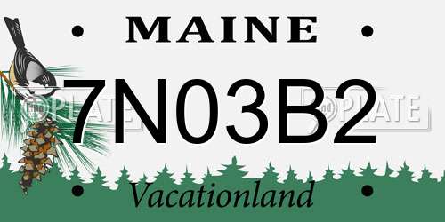 7N03B2 Maine License Plate