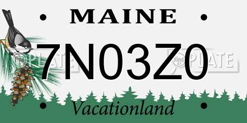 7N03Z0 Maine License Plate