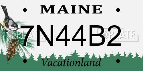 7N44B2 Maine License Plate