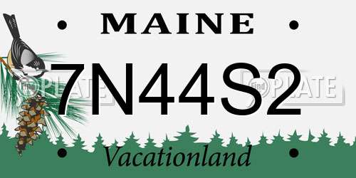7N44S2 Maine License Plate
