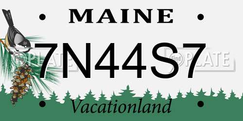 7N44S7 Maine License Plate