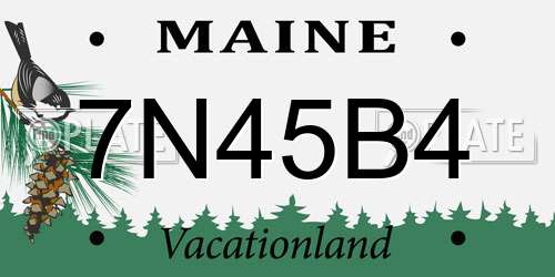 7N45B4 Maine License Plate